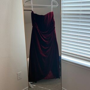 Lulu's Deep Red Strapless Dress
